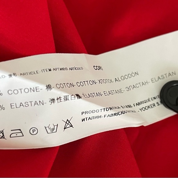 BIANCOGHIACCIO (NWT)Women’s Red Fit & Flare Abstract Button Italian Made Dress-M - Picture 6 of 7